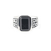 304 Stainless Steel & Obsidian Finger Rings for Men FS-WG9DF95-05-3