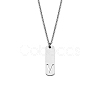 304 Stainless Steel Rectangle with Laser Cut Initial Pendant Necklaces FS-WG71FEF-02-1