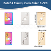 18Pcs 3 Colors 201 Stainless Steel Pendant STAS-UN0045-15-2