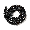 Natural Black Agate Beads Strands G-A246-8mm-04-3