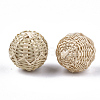 Handmade Reed Cane/Rattan Woven Beads WOVE-T006-106-2