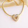 Brass Micro Pave Clear Cubic Zirconia Pendant Necklaces WG2FDF6-02-1