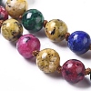 Dyed Natural Sesame Jasper/Kiwi Jasper Beaded Necklaces NJEW-P249-B01-3