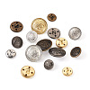 64Pcs 16 Style Brass Shank Buttons BUTT-TA0001-11-3