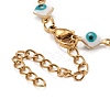 Enamel Rhombus with Evil Eye Link Chains Bracelet BJEW-P271-03G-02-3
