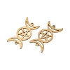 201 Stainless Steel Hollow Triple Moon Links Connector Charms STAS-I364-10G-2