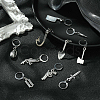 10Pcs 10 Style Killer's Weapon Theme Alloy Pendant Locking Stitch Markers HJEW-CJ00010-5