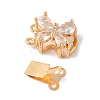 Golden Brass Micro Pave Cubic Zirconia Box Clasps KK-B100-038G-3