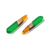 Transparent Resin & Walnut Wood Pendants RESI-M027-12E-2
