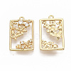 Brass Micro Pave Clear Cubic Zirconia Peg Bails Pendants KK-T051-01G-NF-2