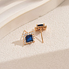Brass Micro Pave Cubic Zirconia Square Stud Earrings VN1911-5