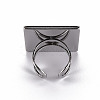 Tarnish Resistant 201 Stainless Steel Cuff Pad Ring Settings STAS-S080-041G-P-3