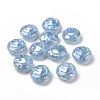 Rainbow Iridescent Plating Acrylic Beads OACR-A010-05C-3