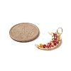 Glass Bead Moon Pendants PALLOY-JF02019-3