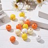 160Pcs 4 Colors Farmhouse Country and Rustic Style Painted Natural Wood Beads WOOD-LS0001-01L-4