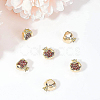 Brass Micro Pave Chocolate Cubic Zirconia Charms KK-BC0009-05-4