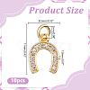 10Pcs Brass Micro Pave Cubic Zirconia Pendants KK-HY0004-47-2