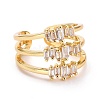 Three Line Cubic Zirconia Cuff Ring RJEW-E170-02G-2