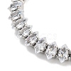 Brass Pave Clear Cubic Zirconia Horse Eye Box Chain Slider Bracelets BJEW-YWC0002-06B-P-2