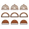 18Pcs 3 Style Walnut Wood Pendants WOOD-LS0001-43-2