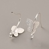 Brass Butterfly Earring Hooks EJEW-WH0015-12S-2