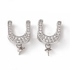 Brass Micro Pave Clear Cubic Zirconia Fold Over Clasps KK-K271-03P-1