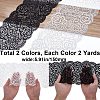 4 Yards 2 Colors Nylon Flower Leaf Wavy Edge Lace Trim OCOR-GF0002-60-2