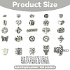 100Pcs 25 Styles Tibetan Style Alloy Beads TIBEB-YW0001-29-2