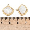 304 Stainless Steel Pave Natural White Shell Charms STAS-I325-026G-3