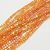 Electroplate Glass Beads Strands EGLA-D018-6x6mm-52-1