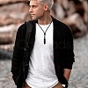 Natural Obsidian Bullet Pendant Necklace JN1043C-7