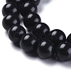 Natural Black Stone Beads Strands G-I288-A02-8mm-2