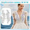 Brass Rhinestone Cloth Patches PATC-WH0031-003S-01-5