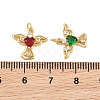 Brass Micro Pave Cubic Zirconia Charms KK-Q085-10G-3