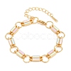 304 Stainless Steel Enamel Rectangle Link Chain Bracelets for Women SA-CBA065A-06G-2