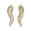 Brass Micro Pave Clear Cubic Zirconia Pendants ZIRC-S068-054-NF-3