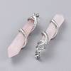 Natural Rose Quartz Big Pointed Pendants X-G-F696-B13-3