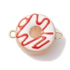 Handmade Lampwork Enamel Donut Connector Charms PALLOY-JF02573-2