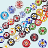 3 Strands Flat Round Handmade Millefiori Glass Beads Strands LAMP-LT0001-15A-7
