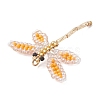 Glass Seed Beaded Dragonfly Pendants PALLOY-MZ00983-02-4