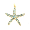 Brass Micro Pave Sky Blue Cubic Zirconia Pendants CU-CBA4A93-01D-G-1