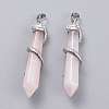 Natural Rose Quartz Big Pointed Pendants X-G-F696-B13-2