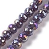 Electroplate Glass Beads Strands GLAA-E036-13C-1