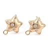 Brass Pave Clear Cubic Zirconia Stud Earring Findings KK-N256-02G-E-1