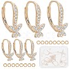 6Pcs Brass Cubic Zirconia Leverback Earring Findings KK-CN0002-11-1