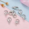 Platinum Plated Alloy Bracelet Lobster Claw Clasps X-E106-NF-6