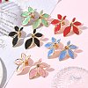 Leaf 304 Stainless Steel Enamel Stud Earrings SA-CBA46AF-24G-1