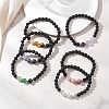 Natural & Synthetic Mixed Gemstone Beads Stretch Bracelets for Women BJEW-JB13202-2