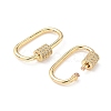 Brass Micro Pave Clear Cubic Zirconia Screw Carabiner Lock Charms KK-Z118-06G-05-2