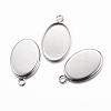 Tarnish Resistant 304 Stainless Steel Pendant Cabochon Settings STAS-G075-21P-1